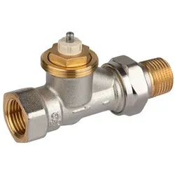 Resideo SX Thermostatventil mit Voreinstellung, vernickelt, Durchgang 1/2"