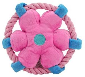 The Handy Homestead Durable Dog Rope Toy For Fetch, Tug And Teeth Cleaning pink