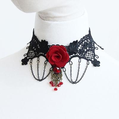 Damen Retro Vintage Mit Schleife Punk Gothic Accessoires für Halloween Karneval Maskerade