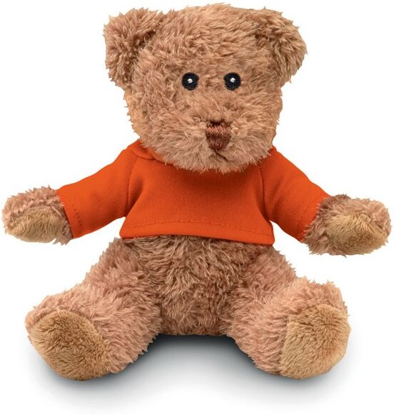 JOHNNY T Peluche ourson avec t-shirt orange