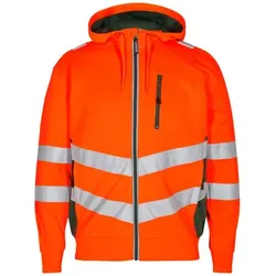 Safety Sweatcardigan, orange/grün, Gr. 5XL - orange - 5XL