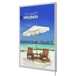 Showdown Displays LED-Leuchtrahmen »Economy« 70 x 100 cm silber silber, 71.5x101.5x1.9 cm