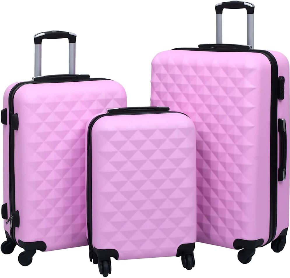 vidaXL Ensemble de valises rigides 3 pcs Rose ABS