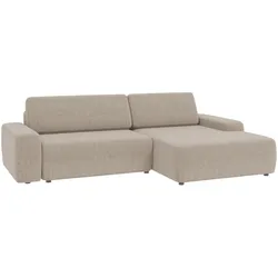 ECKSOFA Lopez Beige Samt-Stoff