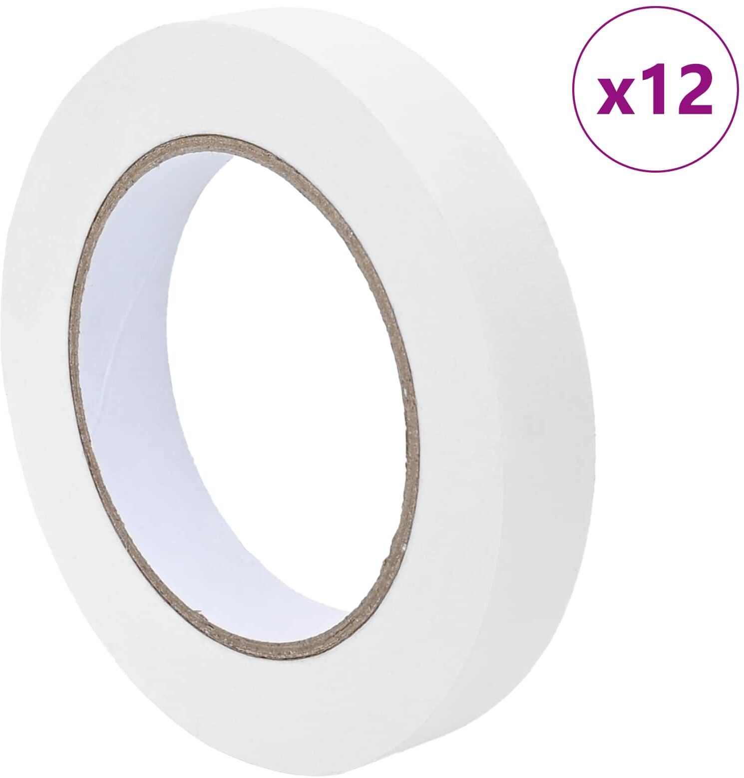 vidaXL Rubans de masquage pour peintre 12 pc Blanc 19mm x 50m Papier