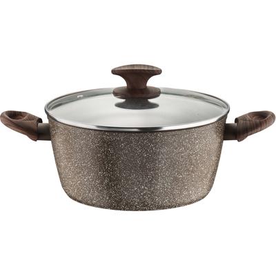 Kochtopf PINTINOX "Pinti Chalet", braun, Ø:28cm, Töpfe, Suppentopf Fleischtopf Kochtopf, Stein-Optik, Induktion