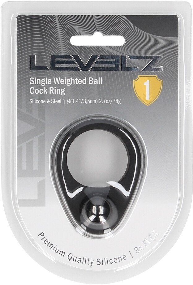 Levelz Anneau pénien en silicone liquide à poids unique - Noir