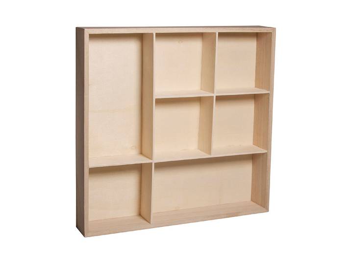Rayher Holz-Setzkasten FSC Mix Credit 26 × 26 × 4 cm 7 Abteilungen