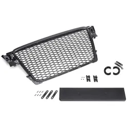 Sportgrill Frontgrill Kühlergrill Wabengrill Passend für Audi A4 B8 Grill ohne Emblem mit Lüftungsgitter Schwarz Matt