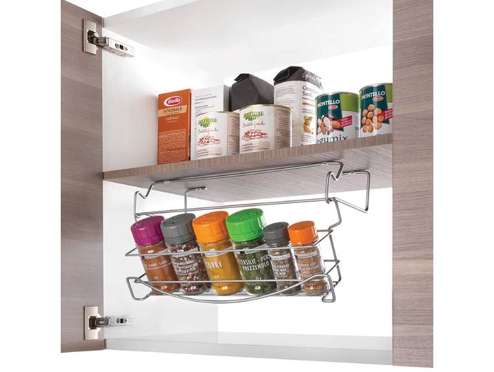 Metaltex - Kruidenrek Uitklapbaar - Organizer voor Kruidenpotjes - Onder Plank - Uitschuifbaar & Wandmontage