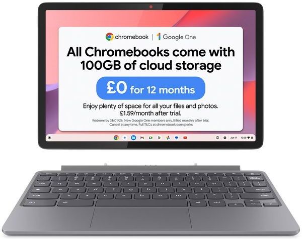 Lenovo IdeaPad Chromebook Duet 11-inch MediaTek Kompanio 838 128GB Luna Grey - 8GB RAM