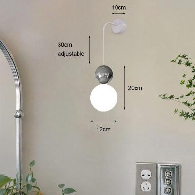 Uplift Picks Nordic Cream Style Wall Lamp Modern LED Bedside Light chrome cool White(5500 7000k)