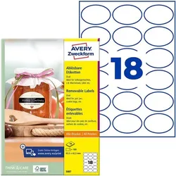 Avery Zweckform 180er-Pack Wiederablösbare Etiketten »5087« weiß