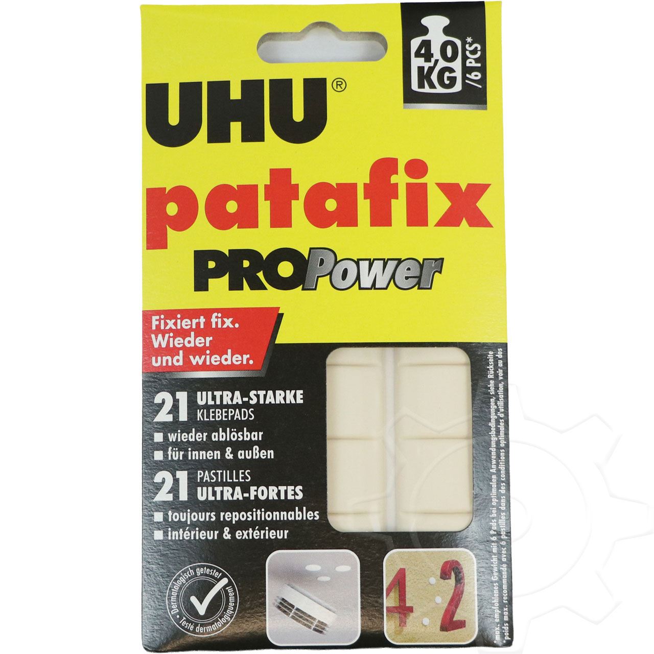 UHU ProPower doppelseitige Klebepads für max. 3,0 g 25 x 20,0 mm