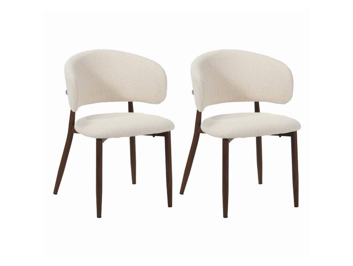 Livetastic Stuhl-Set Yuka Walnuss, Elfenbein, Metall, 54x79x54 cm, Esszimmer, Stühle, Esszimmerstühle, Esszimmerstühle-Set
