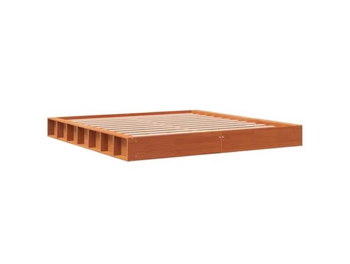 vidaXL Massivholzbett ohne Matratze Wachsbraun 180x200 Kiefernholz