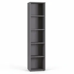 Aktenregal Universal hoch 197cm | 5 Ordnerhöhen Graphit, Extra Stabil 30kg | Nischenregal Made in Germany | Büromöbel `Frankfurt` Kadima Design