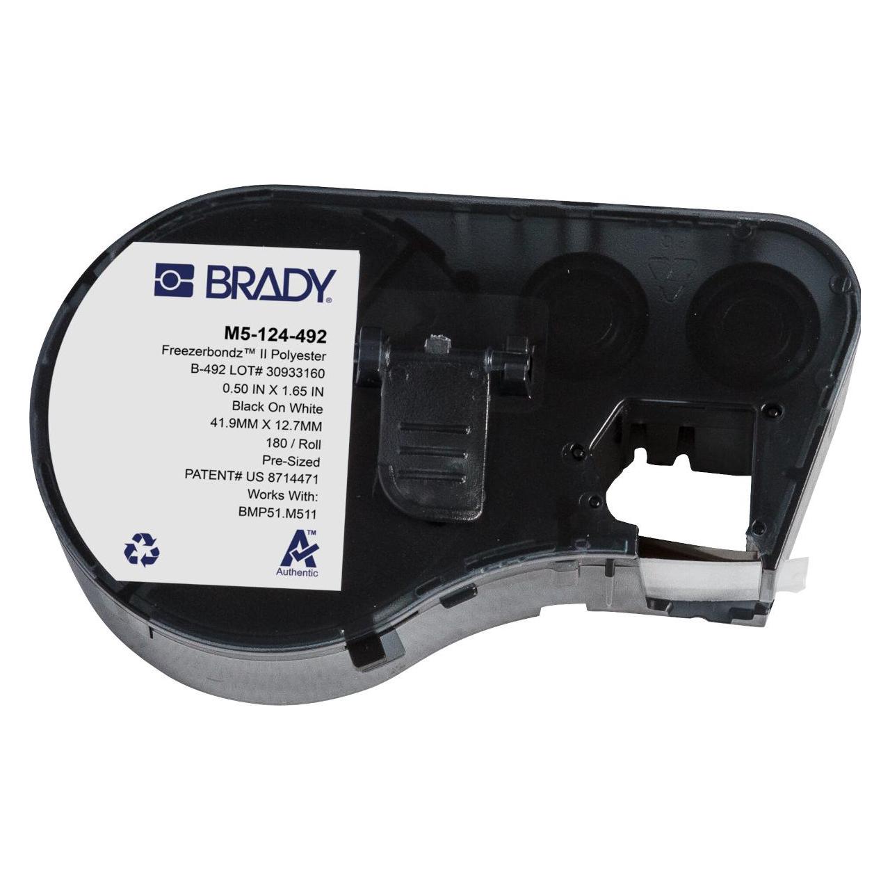 Brady M5-124-492, FreezerBondz II(TM), Polyester, Schwarz auf weiss, 12.70 x 41.91 mm, permanent (1 (M5-124-492)