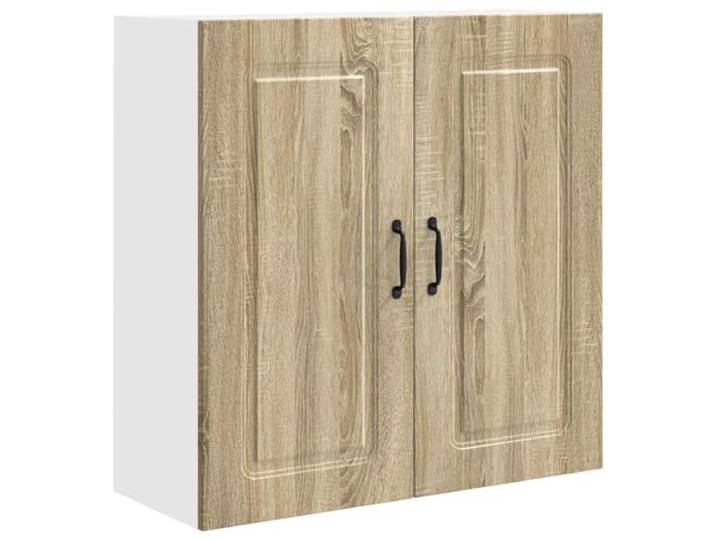 fsahslih Küchen-Wandschrank Sonoma-Eiche 80 x 31 x 80 cm Hängeschrank Zweitüriger Oberschrank mit 3 Regalböden für die Küche. Zur strukturierten Aufbewahrung von Geschirr und Kochutensilien.