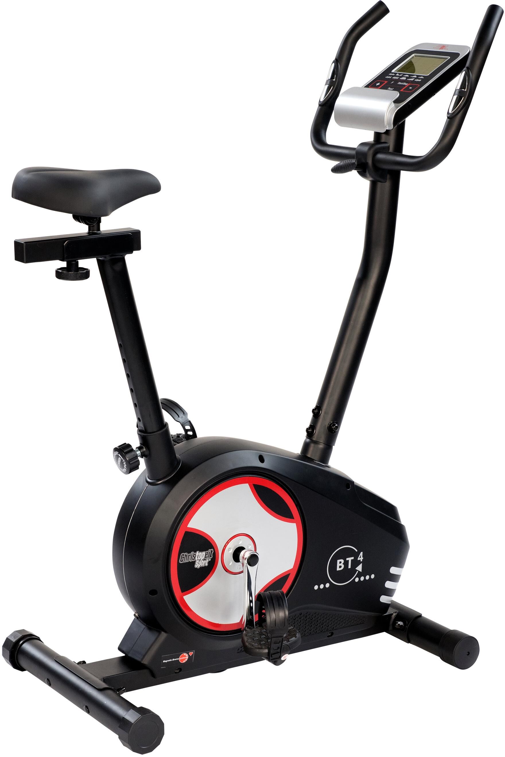 Ergometer CHRISTOPEIT SPORT "BT 4" Gr. 1, schwarz, Heimtrainer, ohne Unterlegmatte, Ergometer, 120 kg max. Benutzergewicht, Fahrrad, 24 Widerstandsstufen, B:48cm H:145cm L:85cm