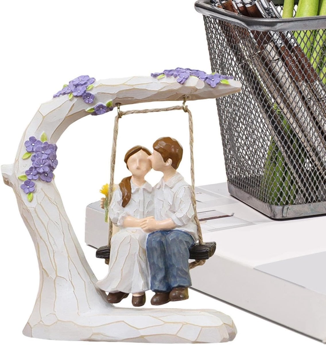Romantisch Beeld Liefdespaar Sculptuur Decoratie Breedte: 14 cm