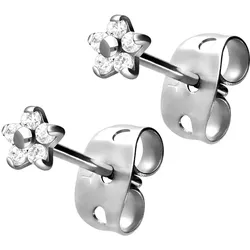 Titan Ohrstecker KRISTALLBLUME