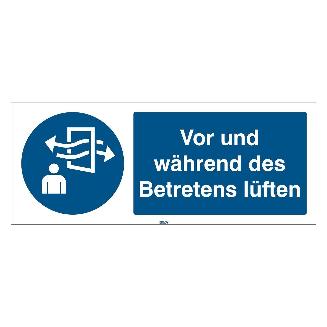 Brady ISO-Sicherheitsschild - Vor und während des Betretens lüften (311860)