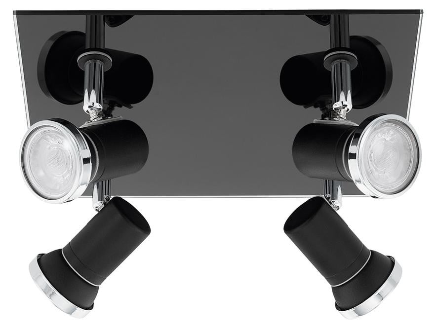 Eglo Plafondlamp Tamara 4-lichts zwart met glazen cilinders