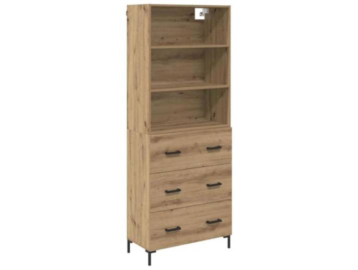 GHVBNMF Highboard Artisan-Eiche 69,5 x 34 x 180 cm Holzwerkstoff Modernes Schrank-Set aus 2 Teilen mit 3 Schubladen und Fächern für geordnete Aufbewahrung im Esszimmer oder Wohnraum.