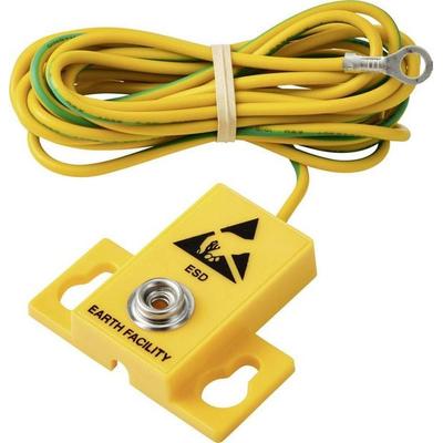 TRU COMPONENTS Ringkabelschuh ESD-Erdungsstecker Durchgangswiderstand gewinkelt, inkl. Verbindungsleitung Bag