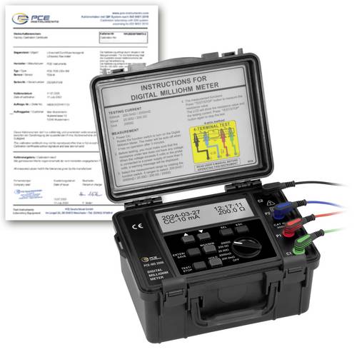 PCE Instruments PCE-MO 2006-ICA Ohmmeter kalibriert (ISO) 2000Ω