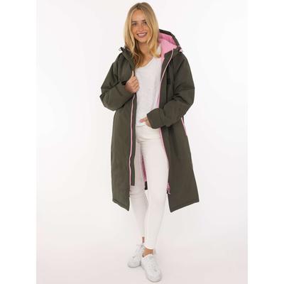 Kurzmantel ZWILLINGSHERZ "Oversize Windjacke ZH", Damen, Gr. L/XL, grün (khaki), Web, Obermaterial: 100% Polyester, oversize knielang, ohne Ausschnitt, gerader Abschluss krempelbar,mit verstellbarem Klettverschluss, Mäntel Kurzmantel, Kapuze,...