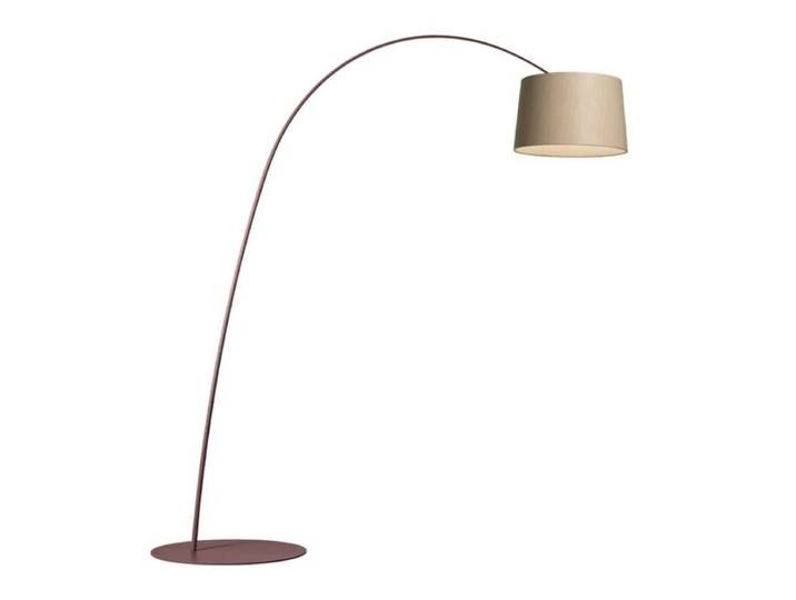 Foscarini Stehleuchte Twiggy Wood, mit Holzschirm, Bogenform, Di