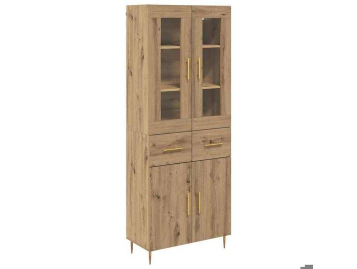 Promotion avril *Haut Armoire/Vaisselier Haut - Armoire haute rectangulaire - 2 pcs Chêne artisanal - bois d'ingénierie_2096