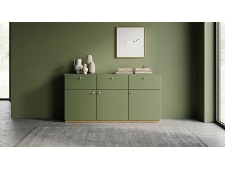 Breites Sideboard MDF Lackiert Reseda­grün