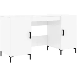 vidaXL Schreibtisch Hochglanz-Weiß 140x50x75 cm Holzwerkstoff