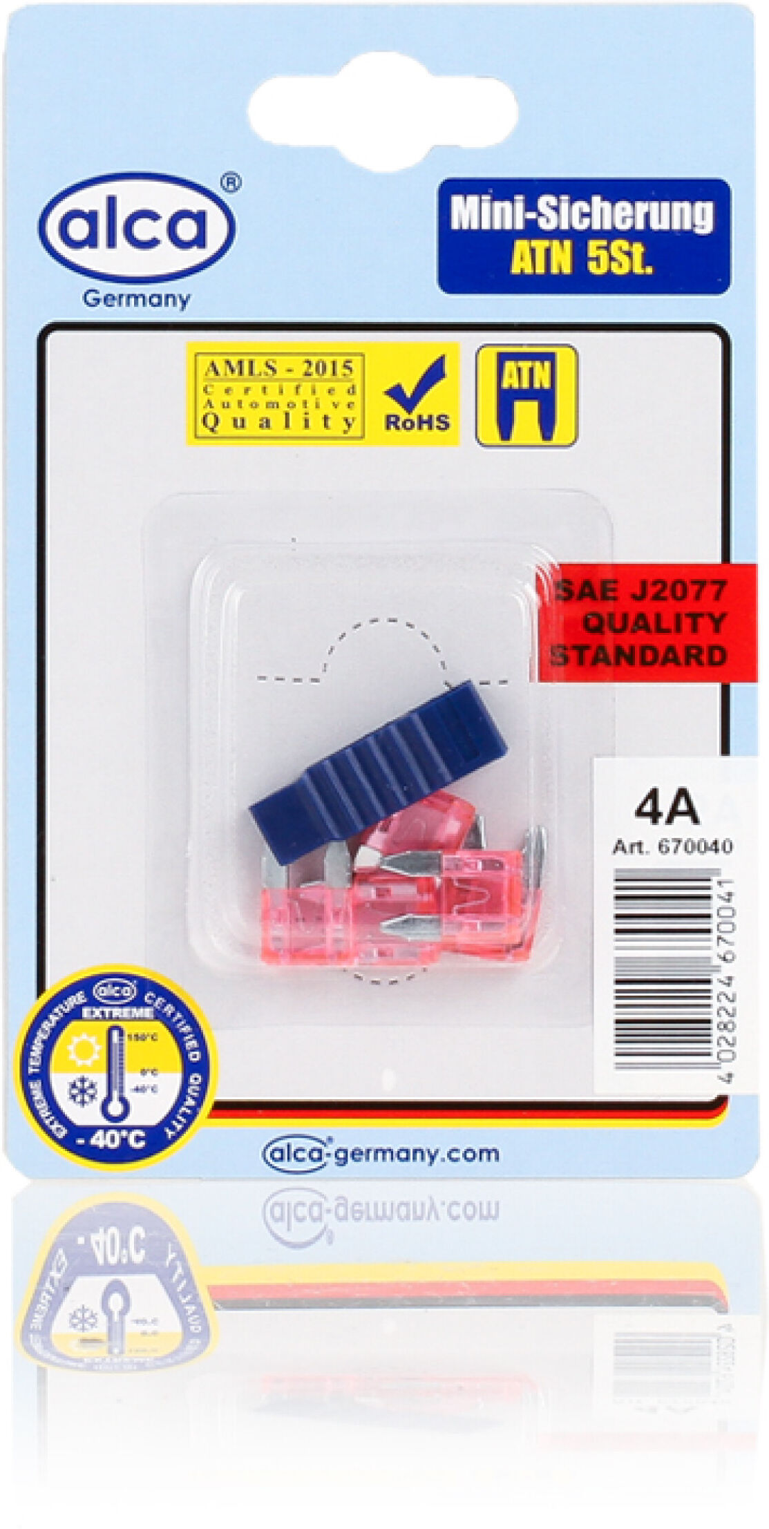 Alca Sicherung Mini-Sicherungen 4 A 5st. Blister 670040