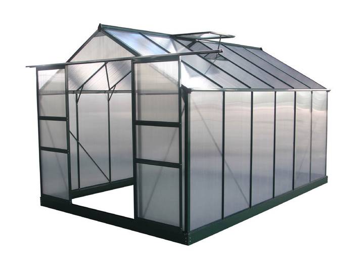 Serre jardin polycarbonate Dahlia Vert Sapin 7,67 m²