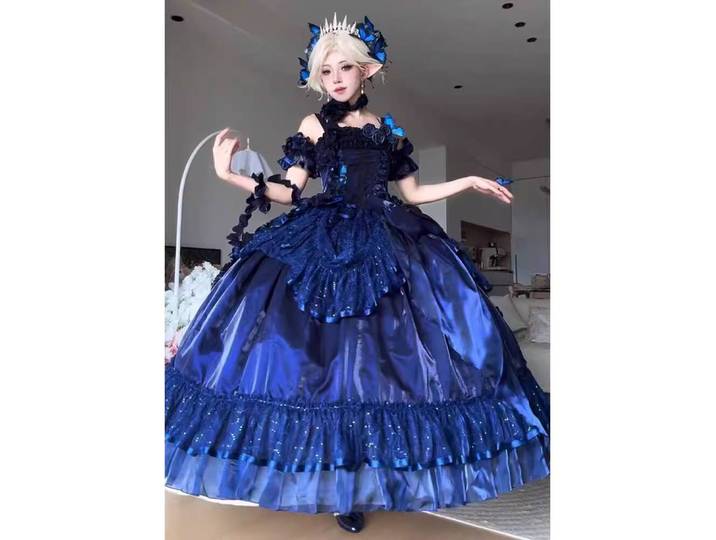 Robe de mariée Lolita Silent Manor pour femmes, épaules dénudées, robe de princesse pour socialite, hôte de socialite