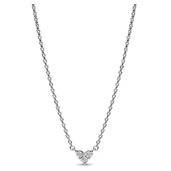 Pandora 393014C01-45 Damen-Silberkette Herz mit Dreifachem Stein