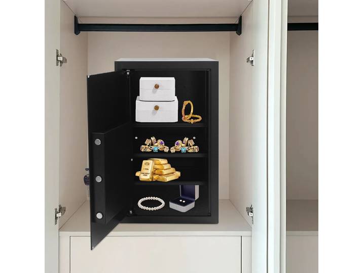 Coffre-fort avec clés 60L/35L pour usage domestique, armoire de sécurité avec clé