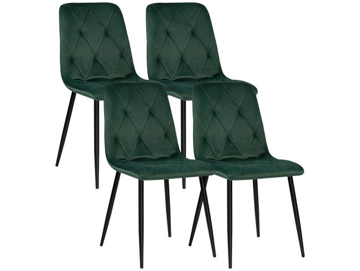 Boxxx Stuhl-Set, Grün, Schwarz, Metall, Rundrohr, 43x84x56 cm, Stoffauswahl, Esszimmer, Stühle, Esszimmerstühle, Esszimmerstühle-Set