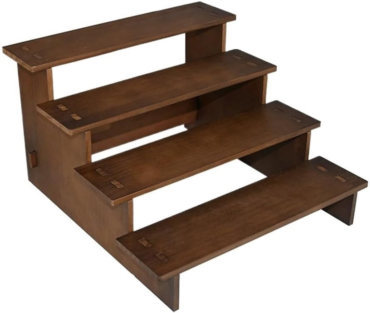 Houten Sieraden Display Ladder met Vier Lagen voor Winkelpresentatie - Natuurlijk Handgepolijst Hout