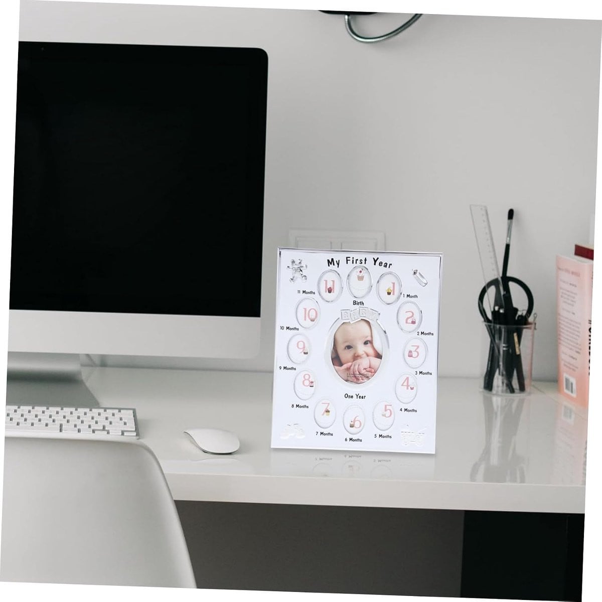 Baby Eerste Jaar Fotolijst Wit - 31 cm