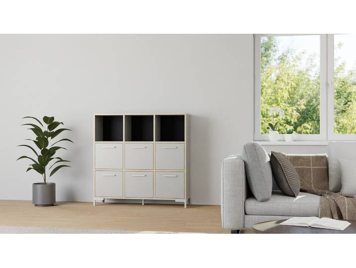 Elegantes Sideboard von Pickawood Premium Dekore Grau Multiplex Kante
