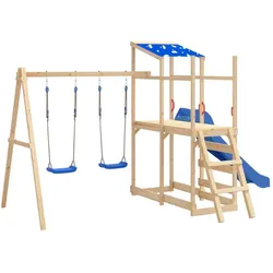 vidaXL Schaukelsitze 2 Stk. mit Klettersteinen Blau Polyethene