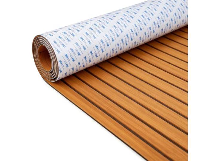 VEVOR Revêtement de sol pour bateau en mousse EVA 2400 x 1160 x 6 mm\, plancher de revêtement de sol autocollant antidérapant\, 27 840 cm²\, tapis marin pour bateaux\, yacht\, ponton\, terrasse de kayak
