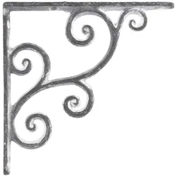 Chic Antique Regalträger aus Eisen mit Muster, 14 x 1,5 x 14 cm, antique grau