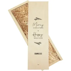 Geschäftliche Weinkisten zu Weihnachten im Design "Weinkiste: Merry Christmas & Happy New Year" individuell gestalten