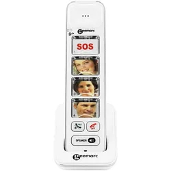 Geemarc PACK Mobility 295 Schnurloses Seniorentelefon Anrufbeantworter, Foto-Tasten Beleuchtetes Display Wei, Telefon, Weiss